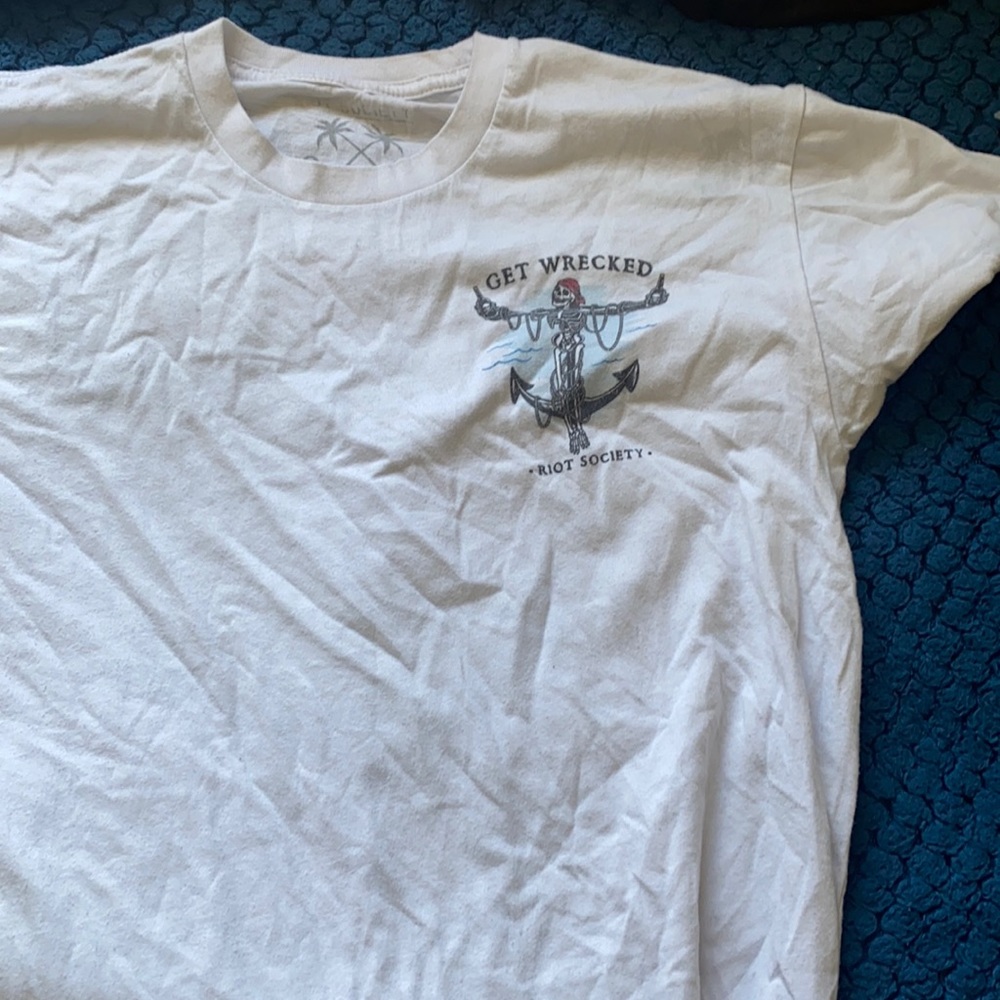 Get wrecked riot society white tee s